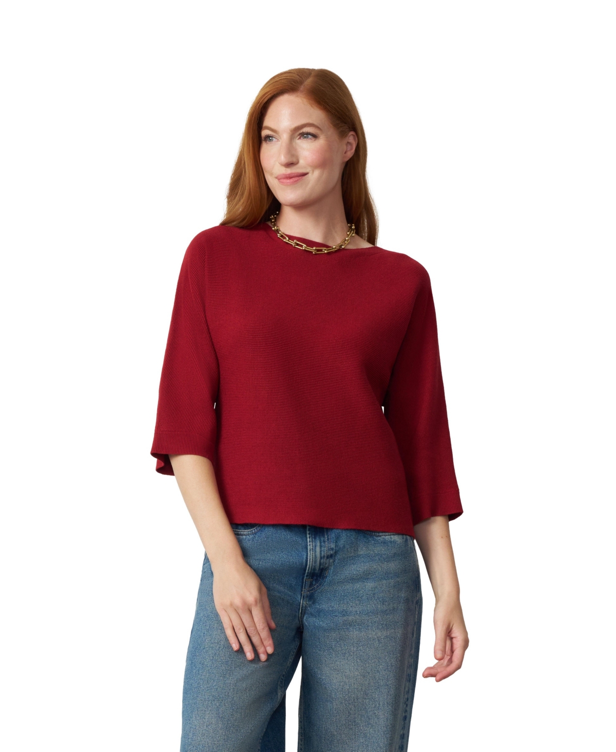 Cable & Gauge Women's Boat Neck Dolman Sweater
