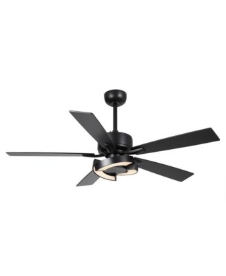 52 Modern Wooden 5-Blade Dimmable Ceiling Fan with Light and Remote