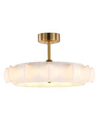 29.6 Farmhouse Silk Fabric 3-blade Fandelier Bladeless Ceiling Fan with Light and Remote