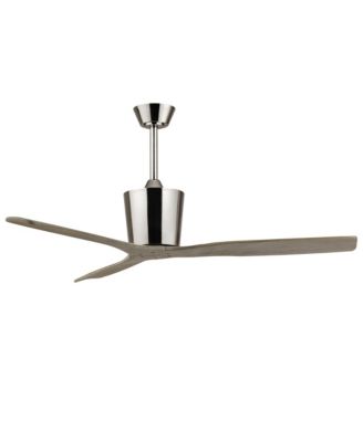 54 Brass Solid Wood 3-Blade Reversible Ceiling Fan with Remote, No Light