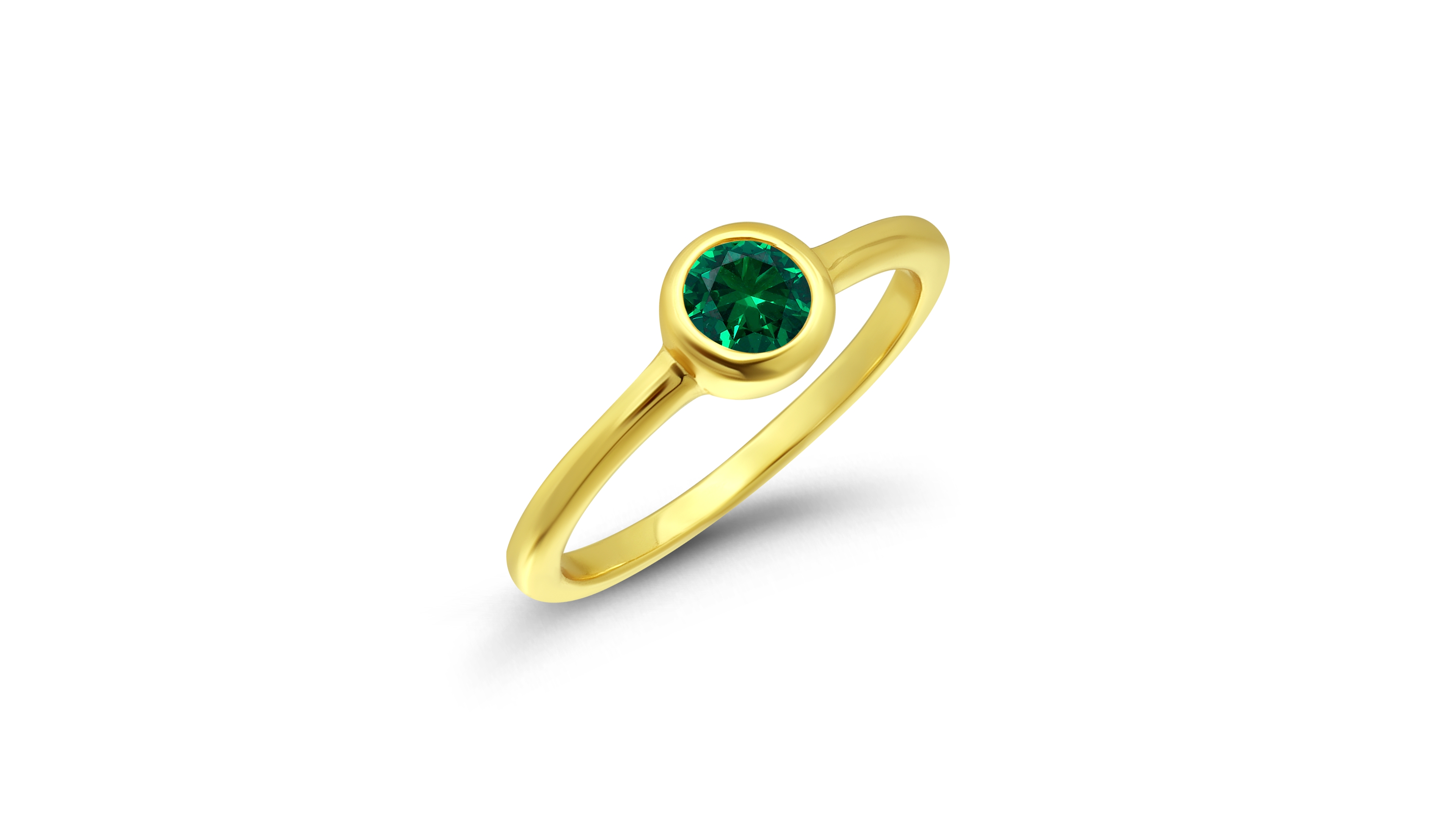 Macy's Green Cubic Zirconia Round Bezel-Setting Ring