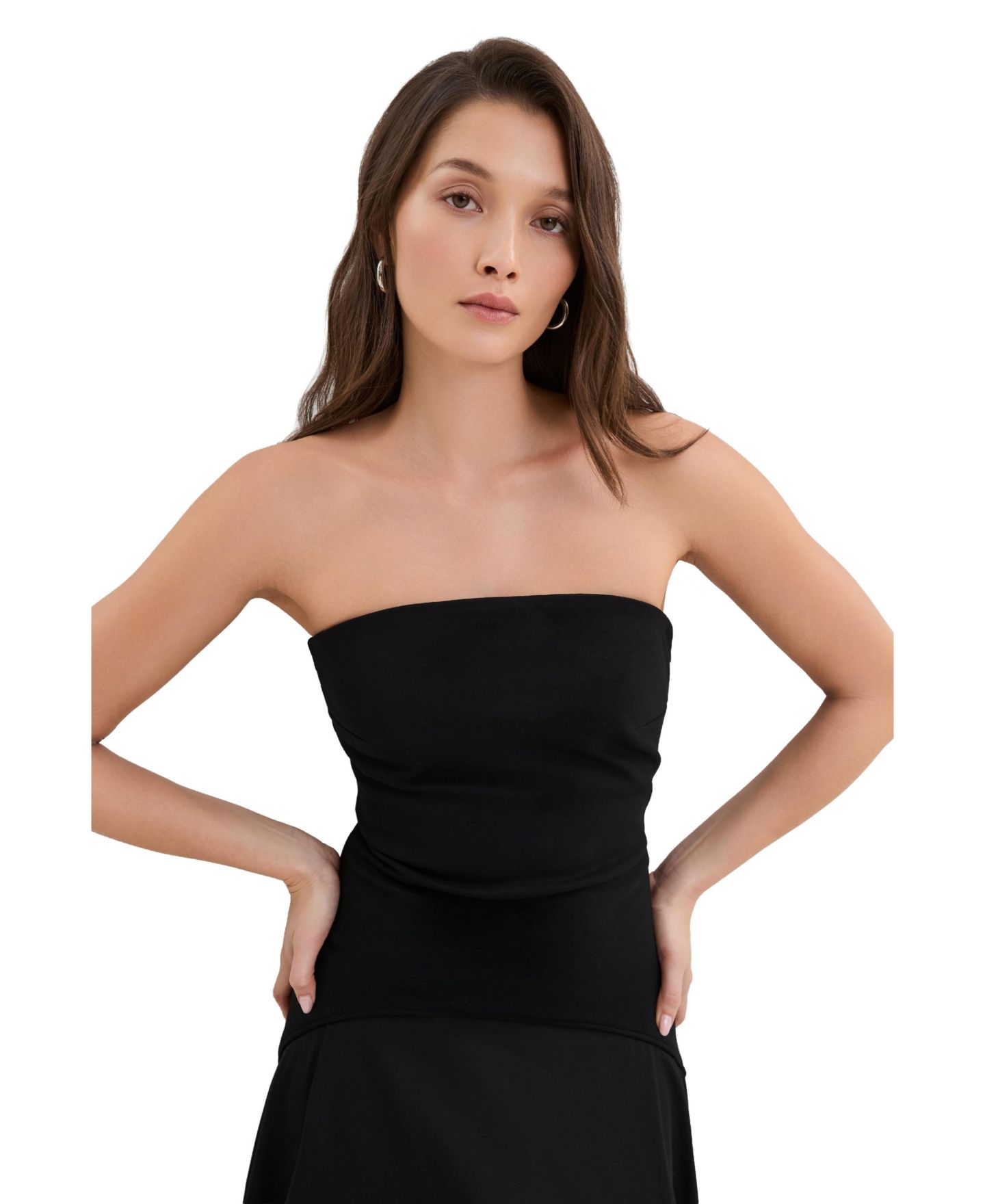 Женское платье Marcella Aurora European Ponte Strapless A-Line, цвет: Чёрный — фото 4