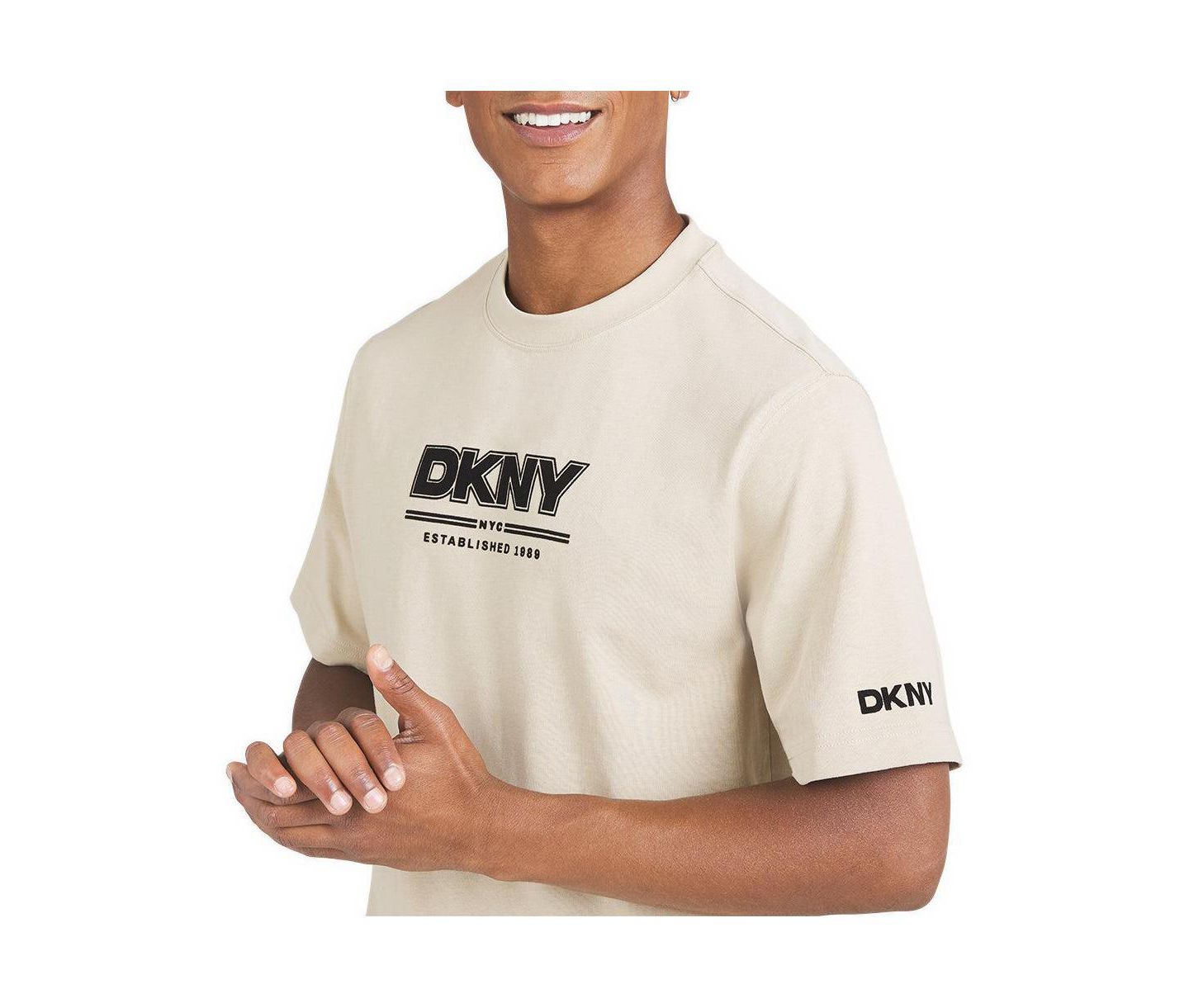 Мужская футболка DKNY Relaxed-Fit Heavyweight Cotton, цвет: Белый — фото 2