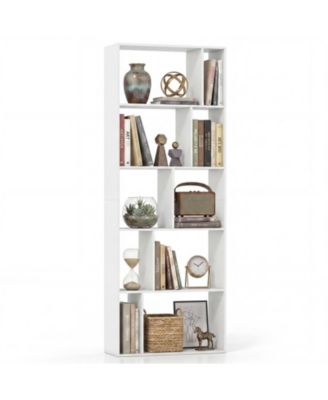 5-Tier Bookshelf with Open Back Display Storage Shelf with Anti-Tipping Kits