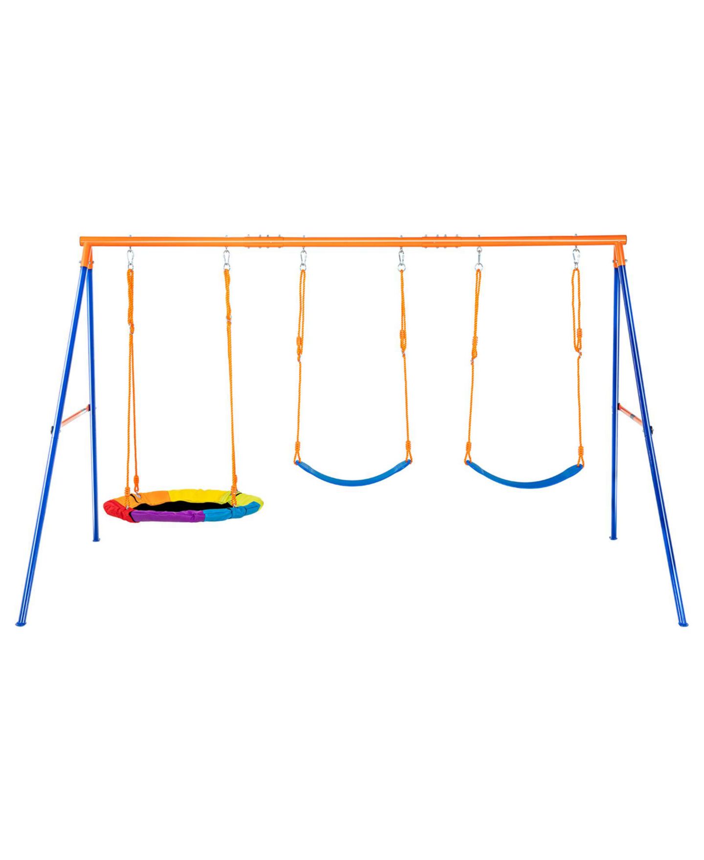 Детские игрушки Glintex Backyard 32" Steel Pipe A-Frame Swing Set with Adjustable Ropes, 600 lb Capacity, Ages 3+, цвет: Синий — фото 9
