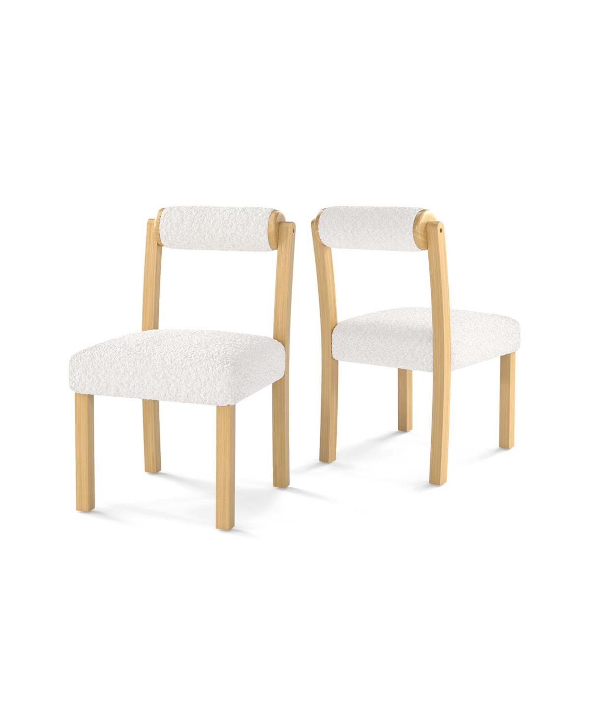 Mecale Wooden Dining Chair with Rubber Wood Frame and Cylinder Back Set of 2