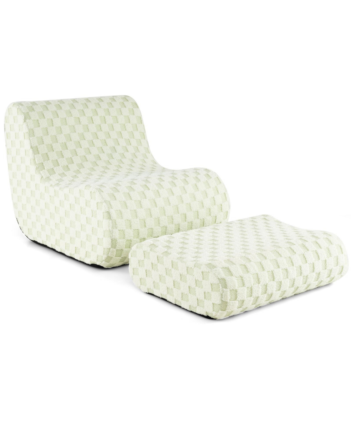 Mecale Bean Bag Chair with Ottoman and High Elasticity Sponge