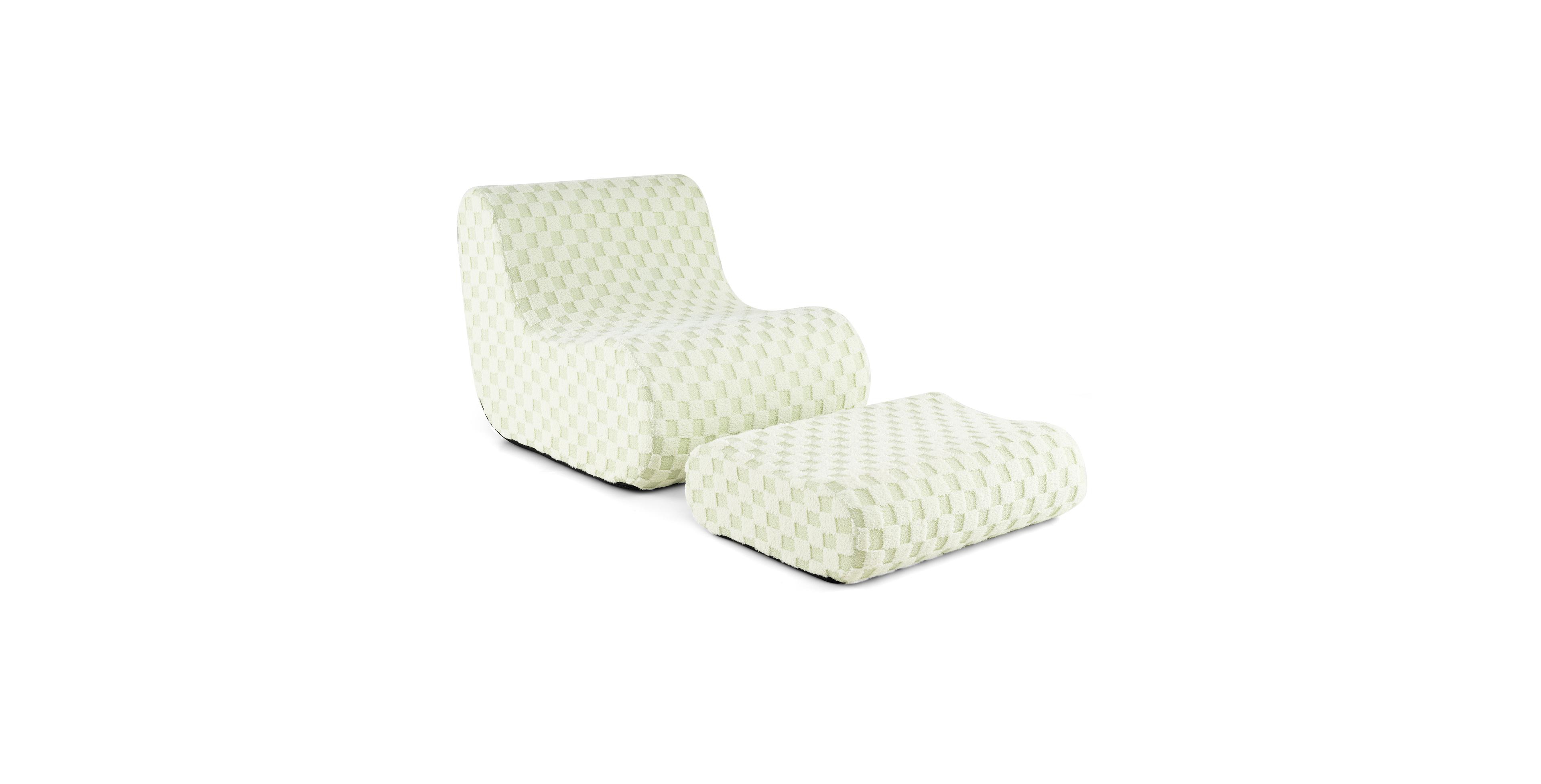 Mecale Bean Bag Chair with Ottoman and High Elasticity Sponge
