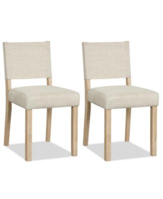 Upholstered Dining Chairs with Solid Rubber Wood Legs Set of 2