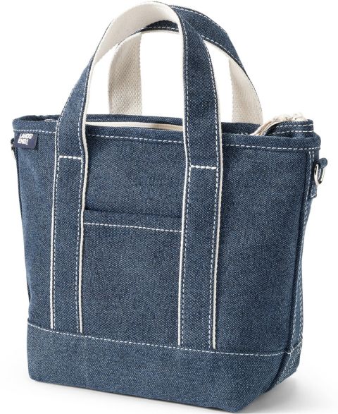 Сумка Lands' End Small Denim Zip Top, цвет: Средняя варка джинсовый