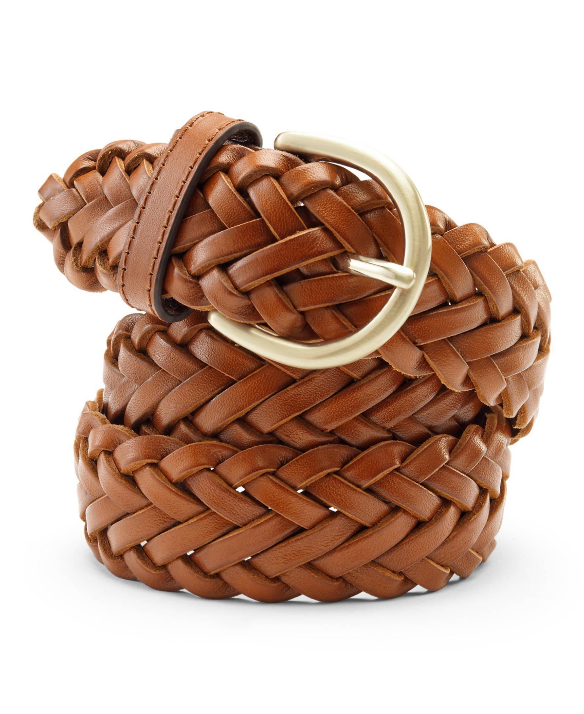 Lands' End Women's Plus Leather Braided Belt