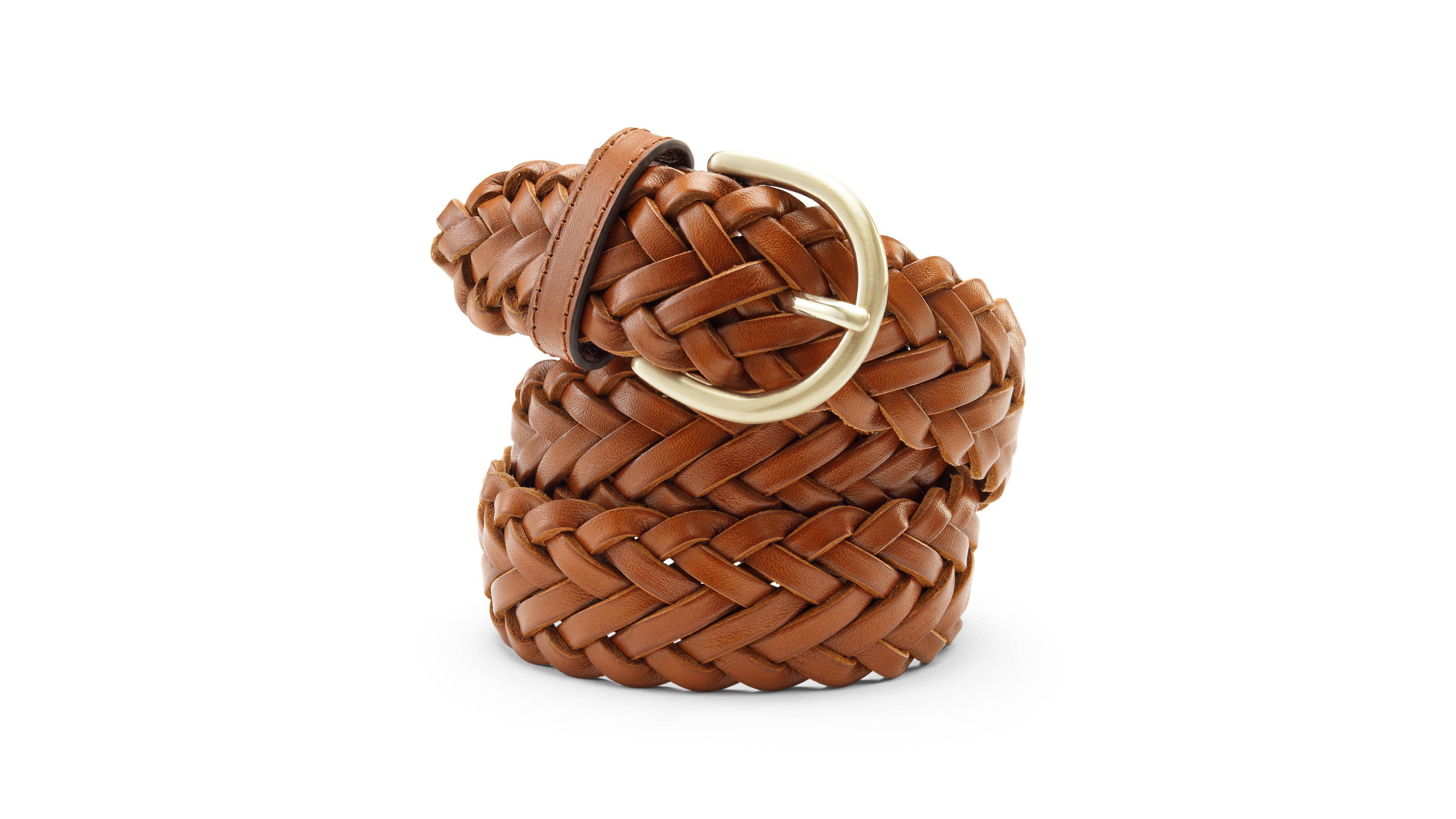 Lands' End Women's Plus Leather Braided Belt