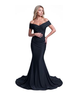 Women's Off-The-Shoulder Ruched Mermaid Gown
