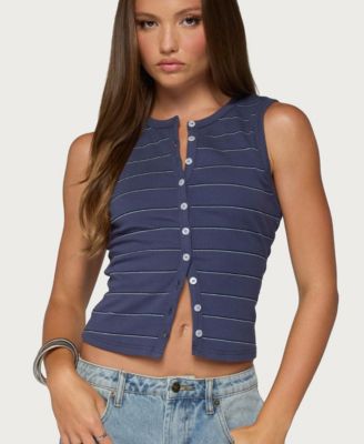 Women's Brynne Striped Button Up Top