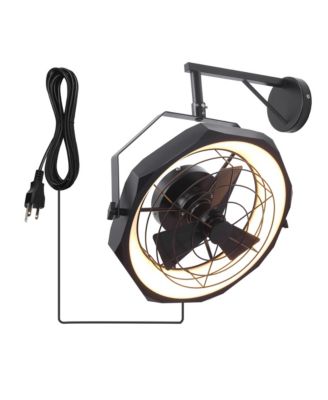 20 Industrial Integrated LED Caged Ceiling Fan Wall Mounted Fan with Light