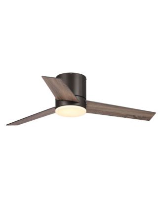 48" Oil-rubbed Bronze Plywood 3-Blade Flush Mount Ceiling Fan with Light and Remote
