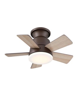 24 Oil-rubbed  Wood Flush Mount Hugger Ceiling Fan with Dimmable Light and Remote