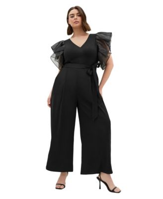Women's Tiana Organza Sleeve Wide Leg Jumpsuit