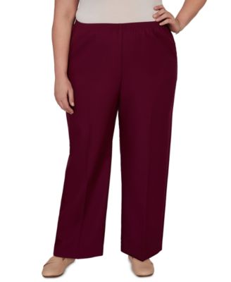 Plus Size Colored Pull-On Pants