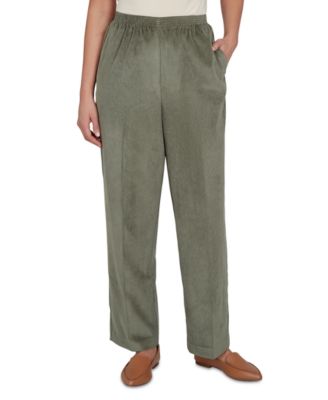 Petite Corduroy Elastic Waistband Pants