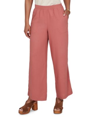 Petite Lace Trim Lightweight Pull-On Pants