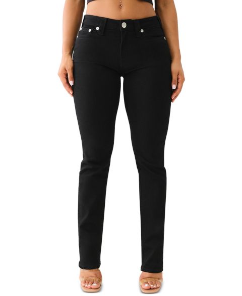 Женские джинсы True Religion Billie Mid Rise Straight, цвет: Чёрный