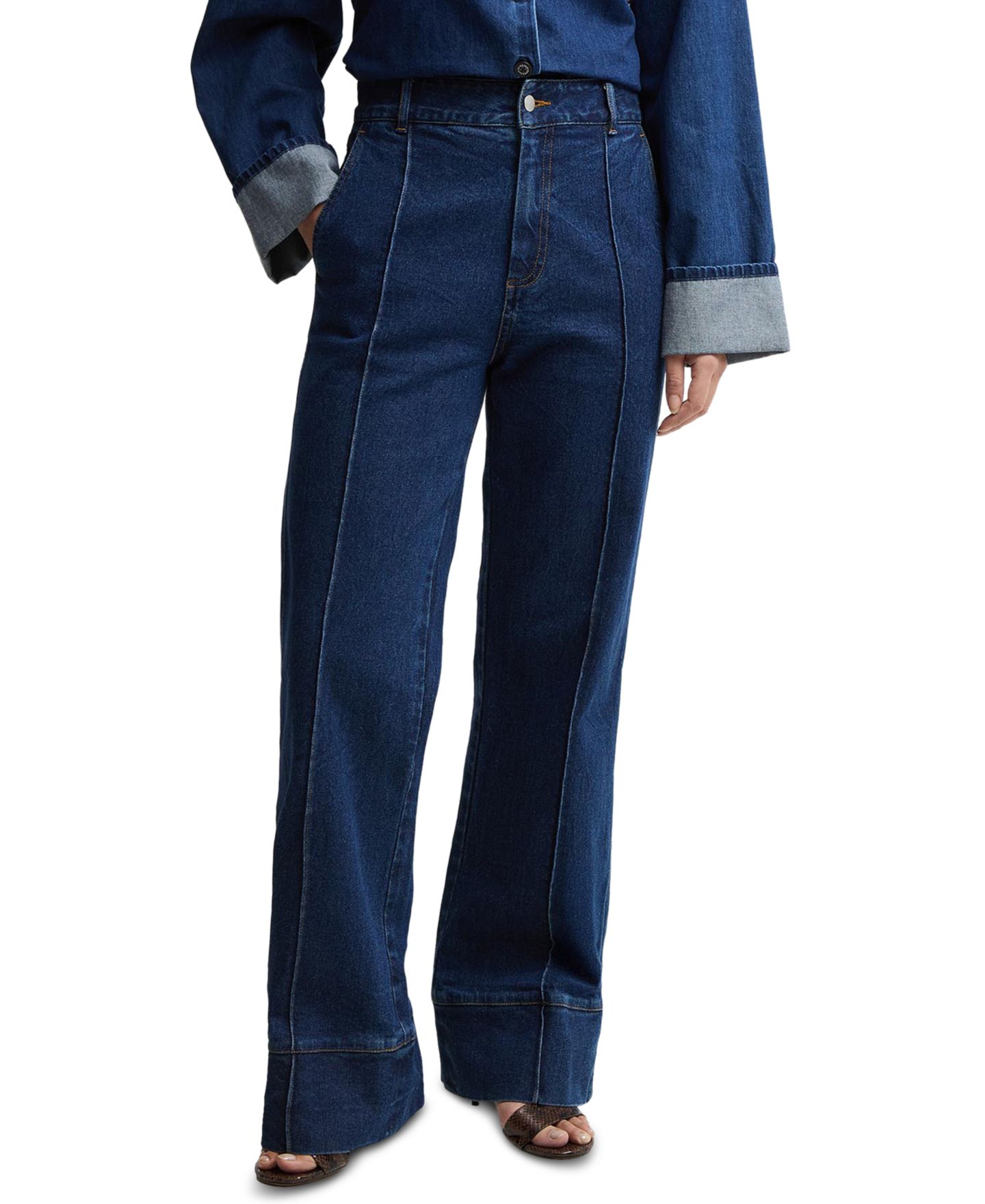 Женские джинсы Barbour Cartmel Zippered High-Rise-Jeans, цвет: Тёмный индиго — фото 1