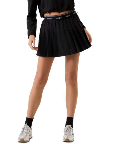 Женская юбка GUESS Selene Pleated, цвет: Угольно-чёрный