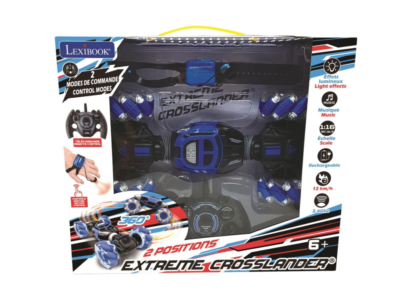 Детская игрушка Lexibook Extreme Crosslander Gesture-Control Off-Road Rechargeable Remote Control Car, цвет: Синий — фото 5