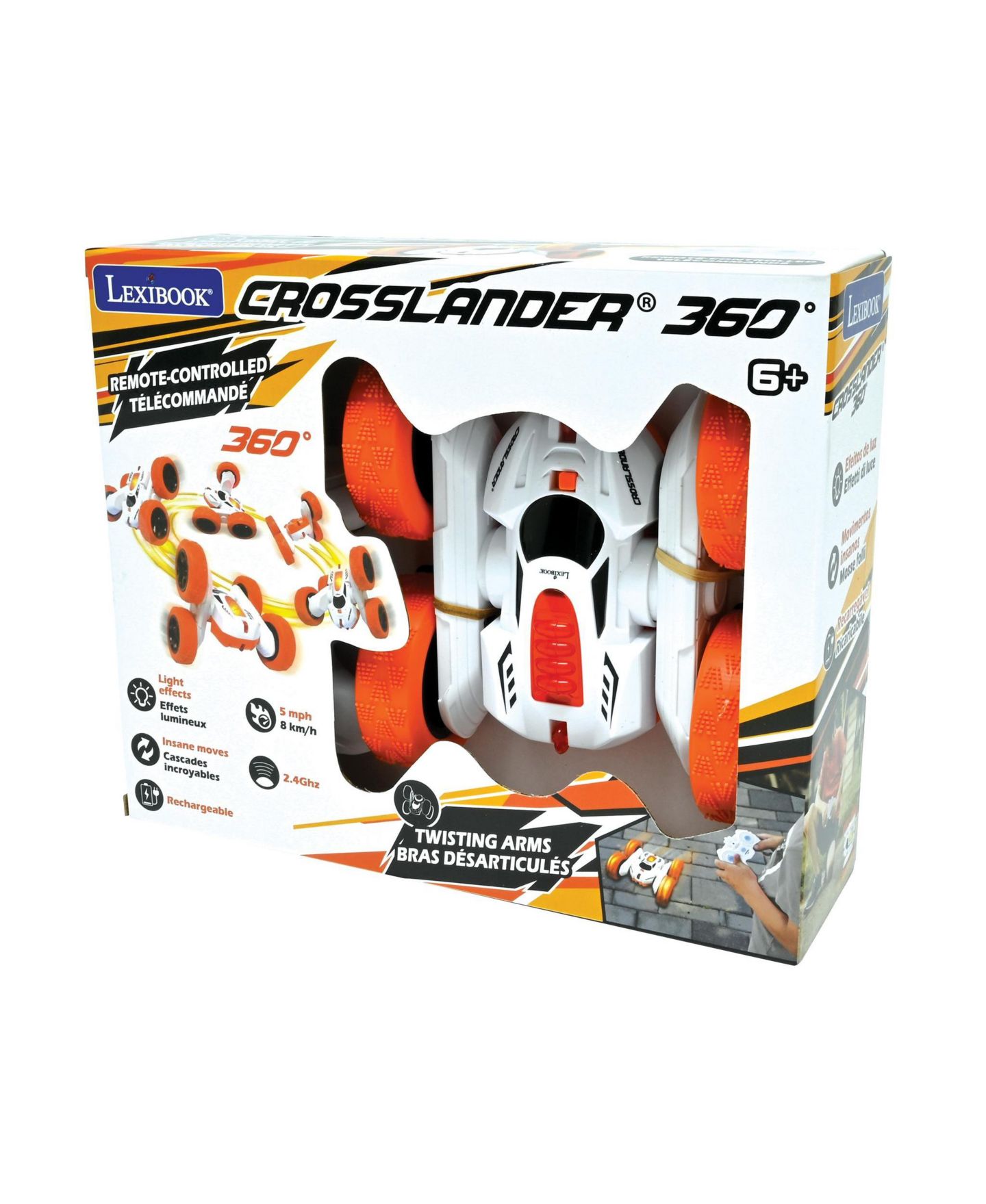 Детская игрушка Lexibook Crosslander 360 360-Degree Off-Road Rechargeable Remote Control Car, цвет: Оранжевый — фото 8