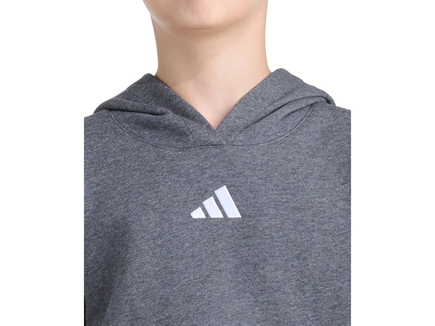 adidas Boys' 8-20 Essential Hooded Long-Sleeve Fleece Pullover and Jogger, 2-Piece Set, цвет: Серый / Серый меланжевый — фото 3