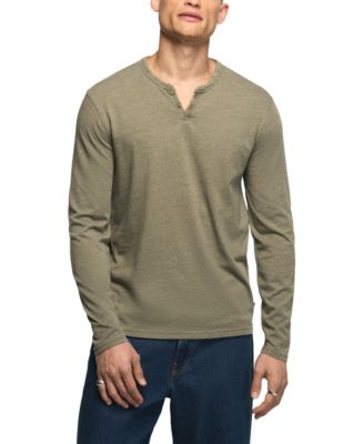 Men's Venice Notch-Neck Burnout Long-Sleeve Henley