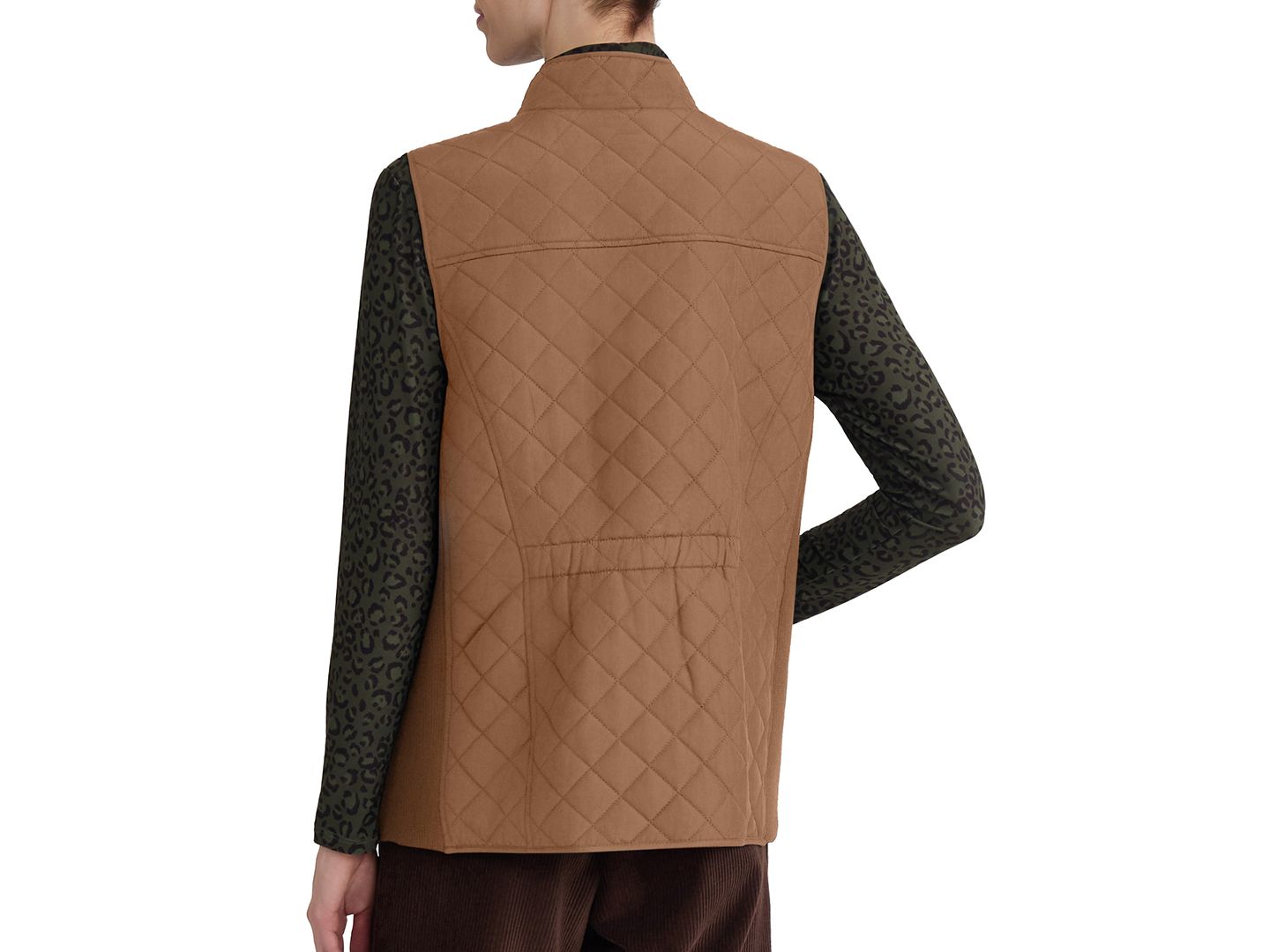 Женский жилет Jones New York Quilted Mock-Neck, цвет: Коричневый — фото 4