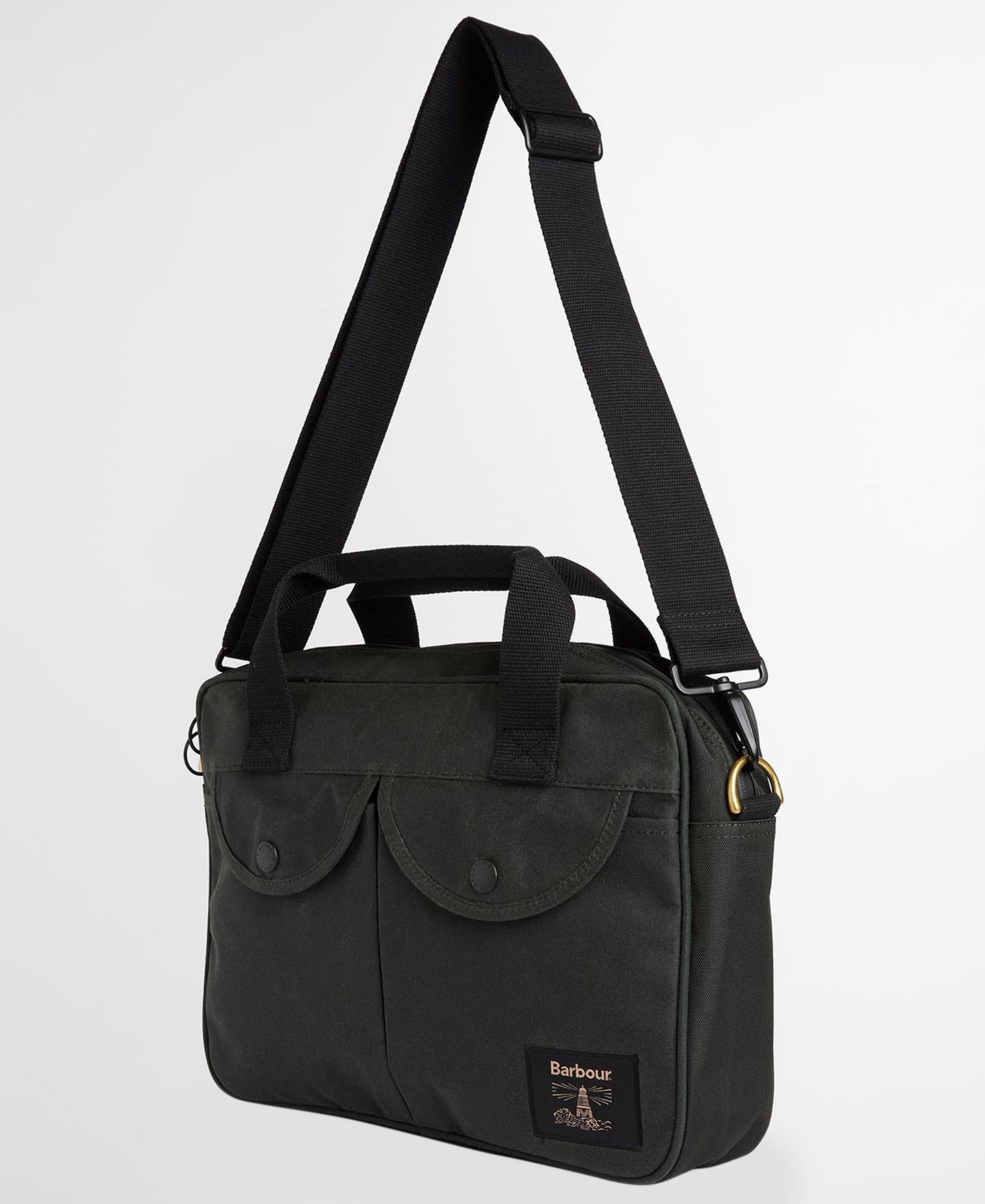 Мужская сумка Barbour Field Wax Laptop Crossbody, цвет: Шалфейный — фото 4