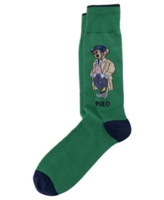 Men's Litchfield Bear Slack Single Ribbed-Cuff Crew Socks