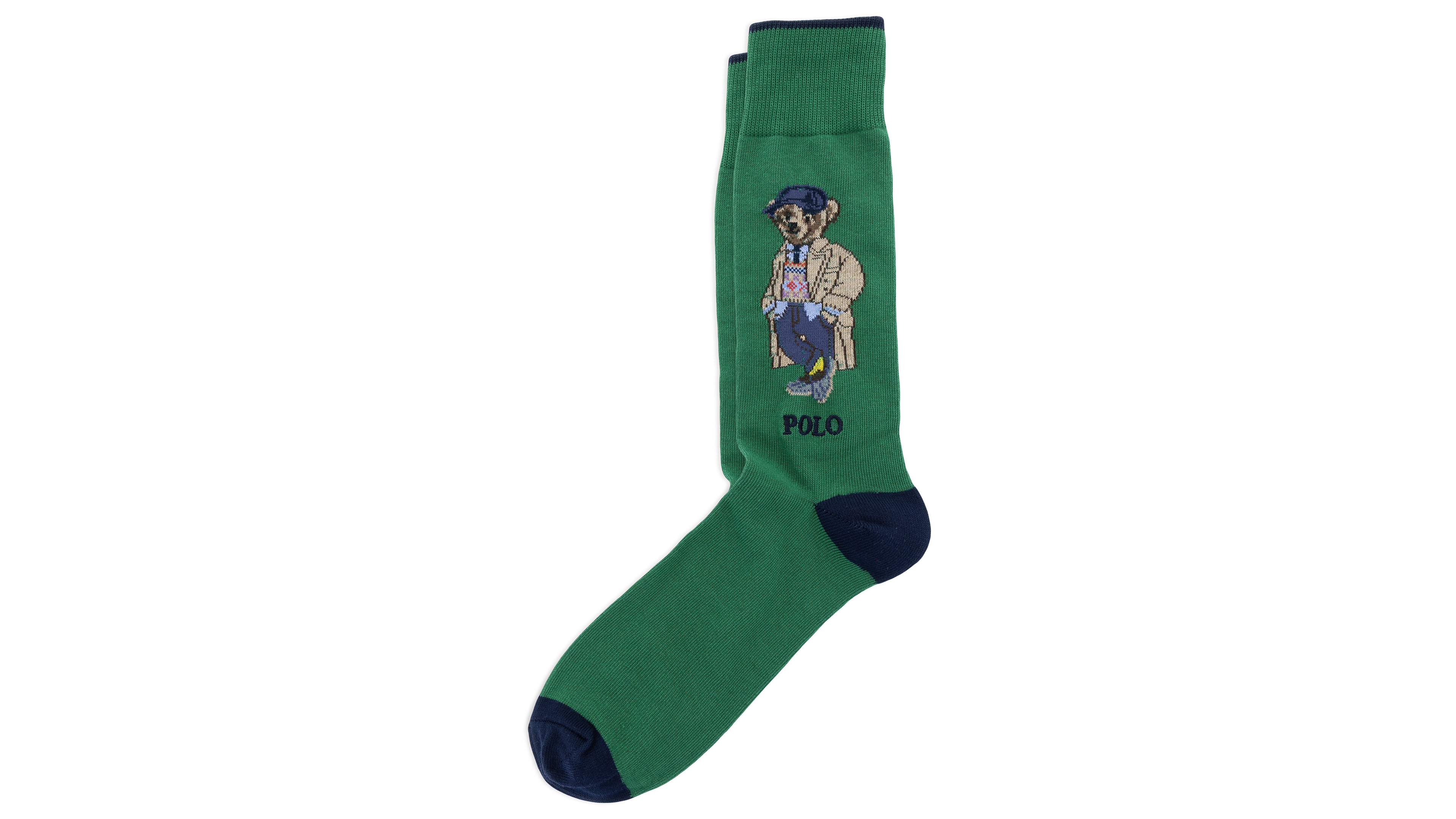 Polo Ralph Lauren Men's Litchfield Bear Slack Single Ribbed-Cuff Crew Socks