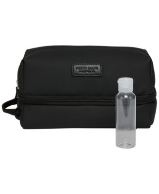 Men's Rubberized Top Zip with Drop Bottom Toiletry Bag