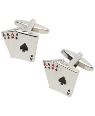 Men's Silver-Tone Poker Cufflinks