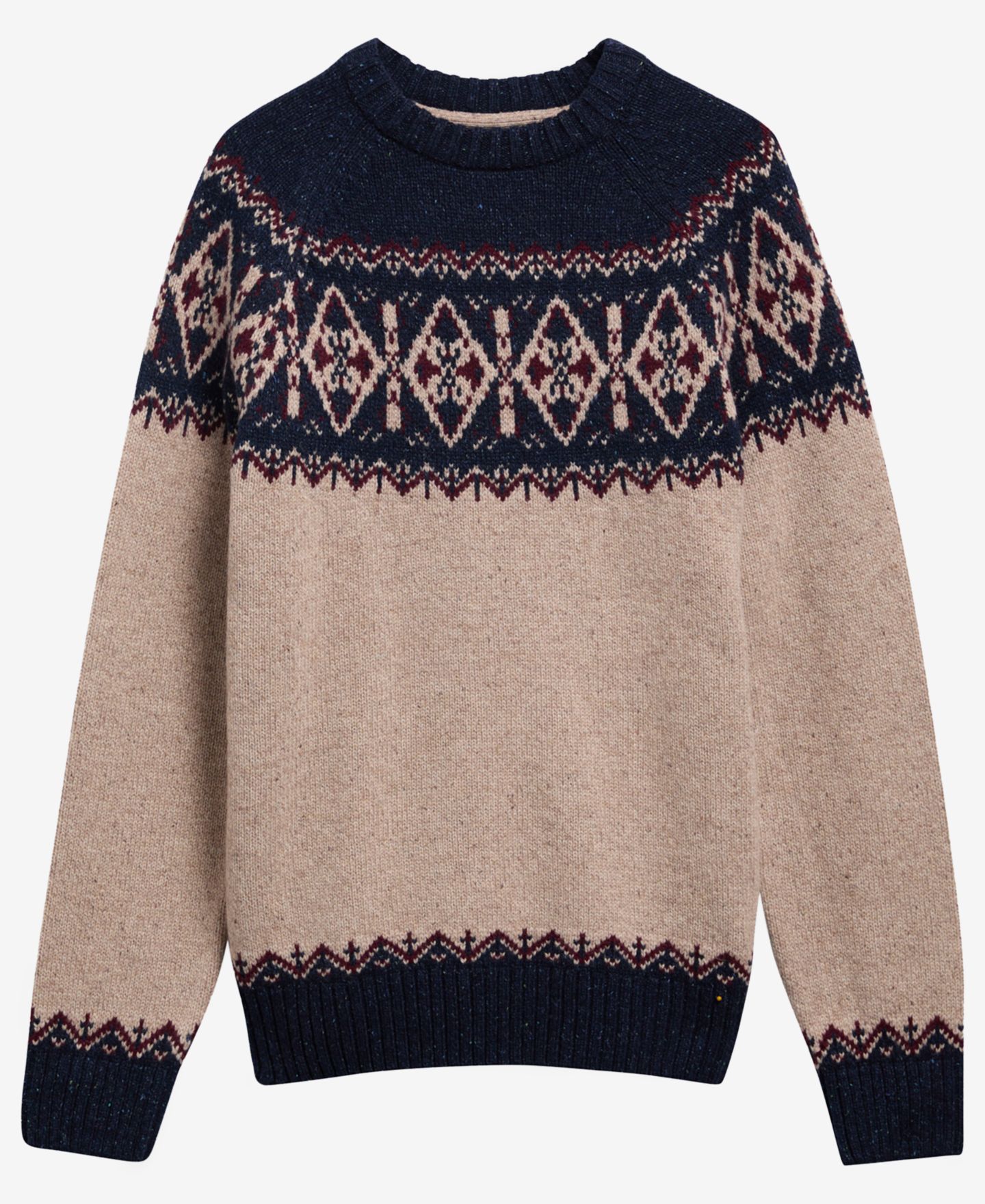 Мужской свитер Barbour Tisbury Fair Isle Wool-Blend Crewneck, цвет: Тёмно-синий — фото 5
