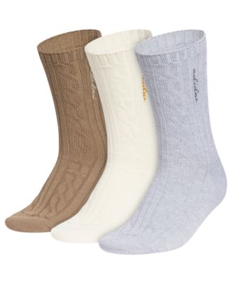 Women's Athletic Cable Knit Crew Socks, 3-Pack