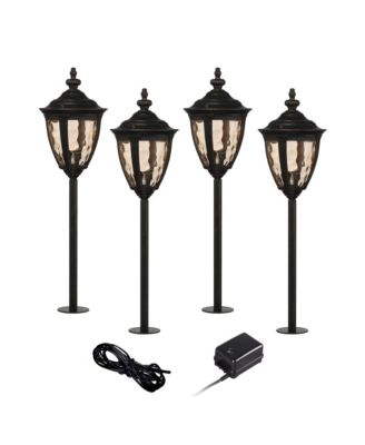 Uvas 22 1/2" High Traditional 6-Piece Outdoor Landscape Lighting Set Porch House LED Bulb Bronze Finish
