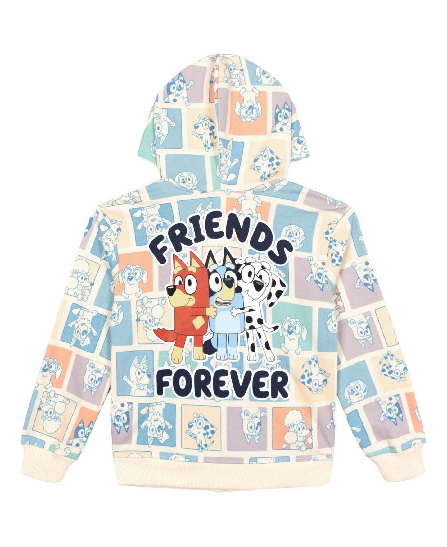 Худи Bluey Full-Zip Fleece для мальчиков, цвет: Пастельный разноцветный — фото 2