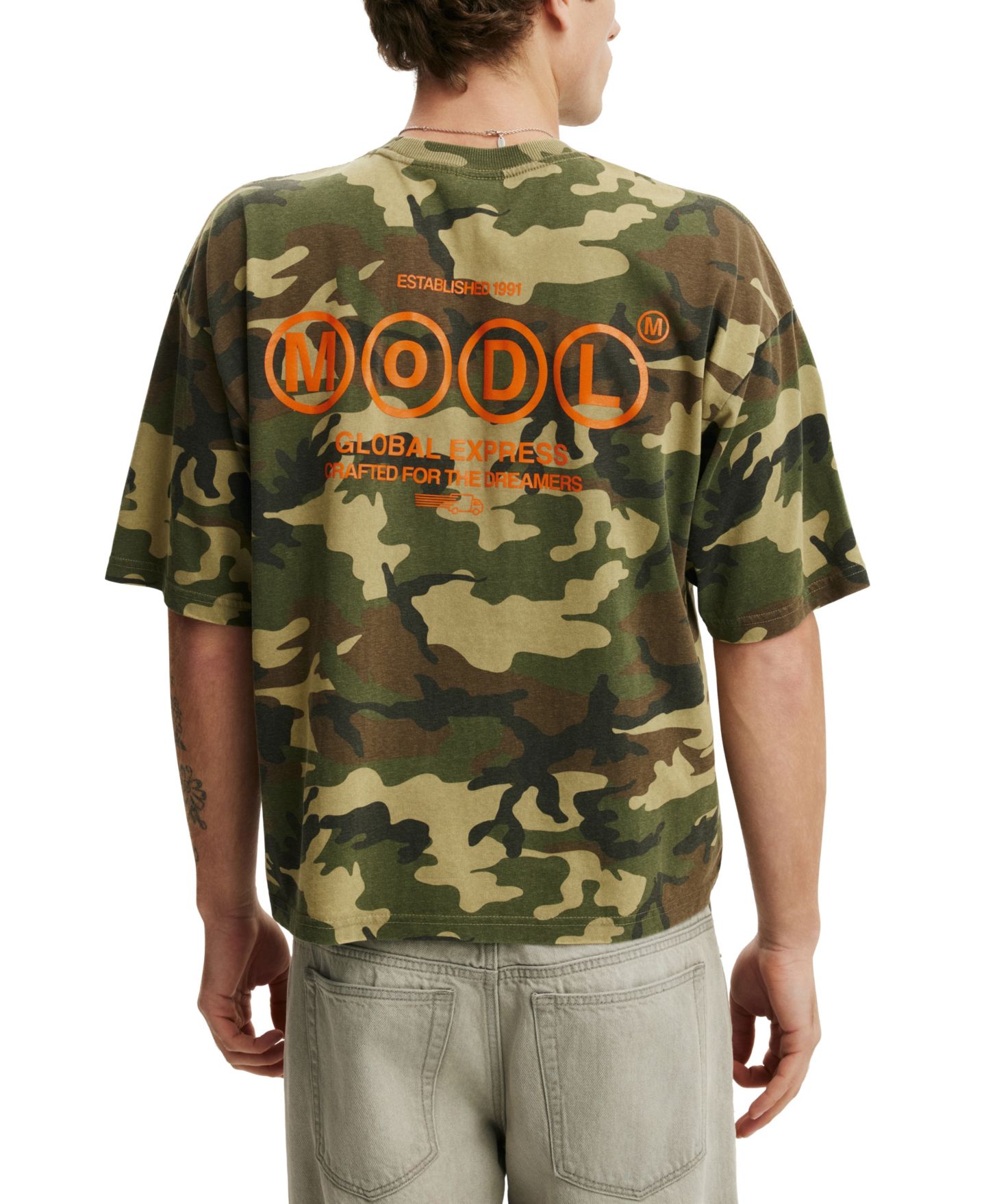 Мужская футболка Cotton On Cropped Fit Graphic, цвет: Камуфляжный — фото 4