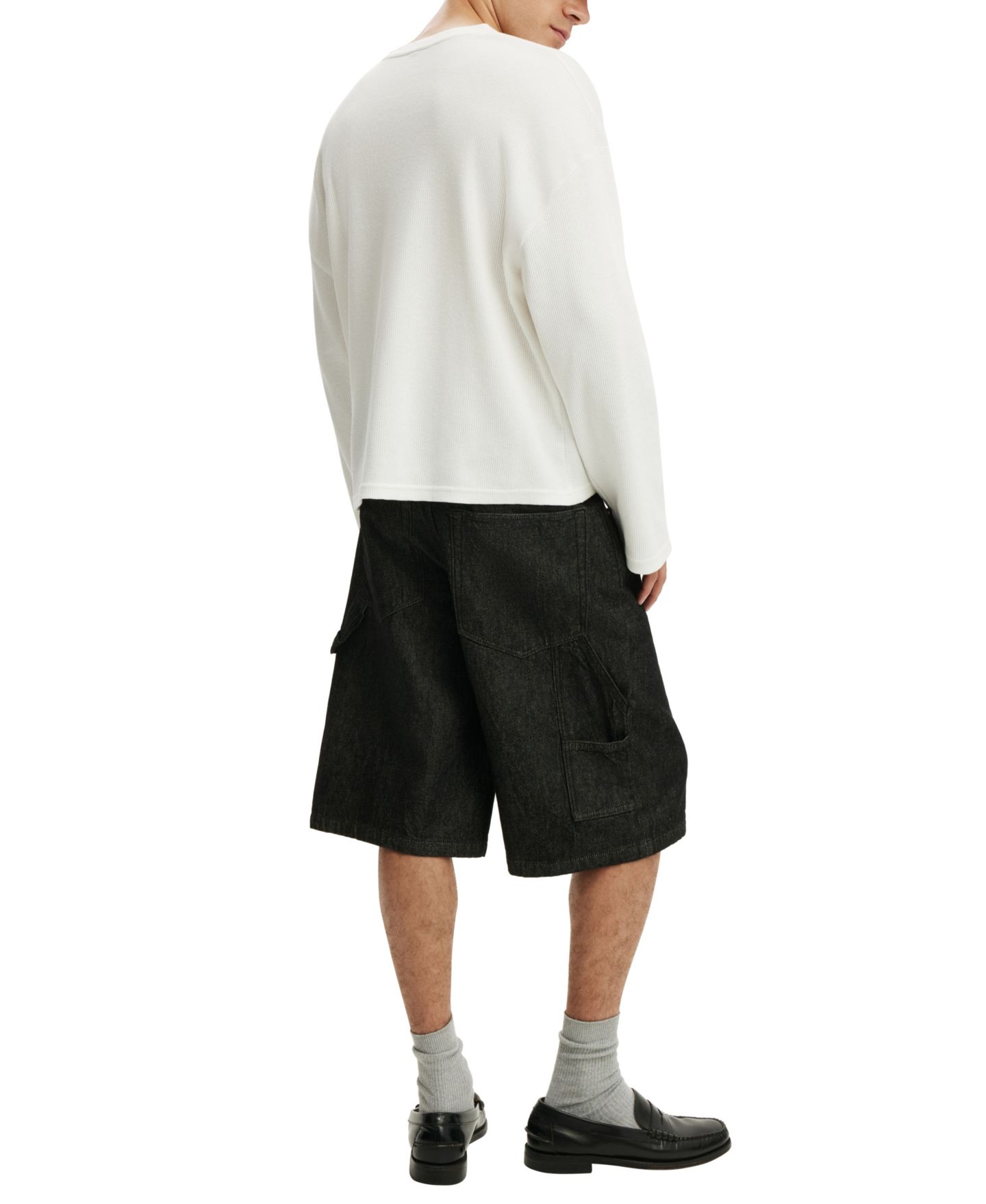 Мужские шорты Cotton On Super Baggy Denim Shorts, 13" Inseam, цвет: Чёрный — фото 5