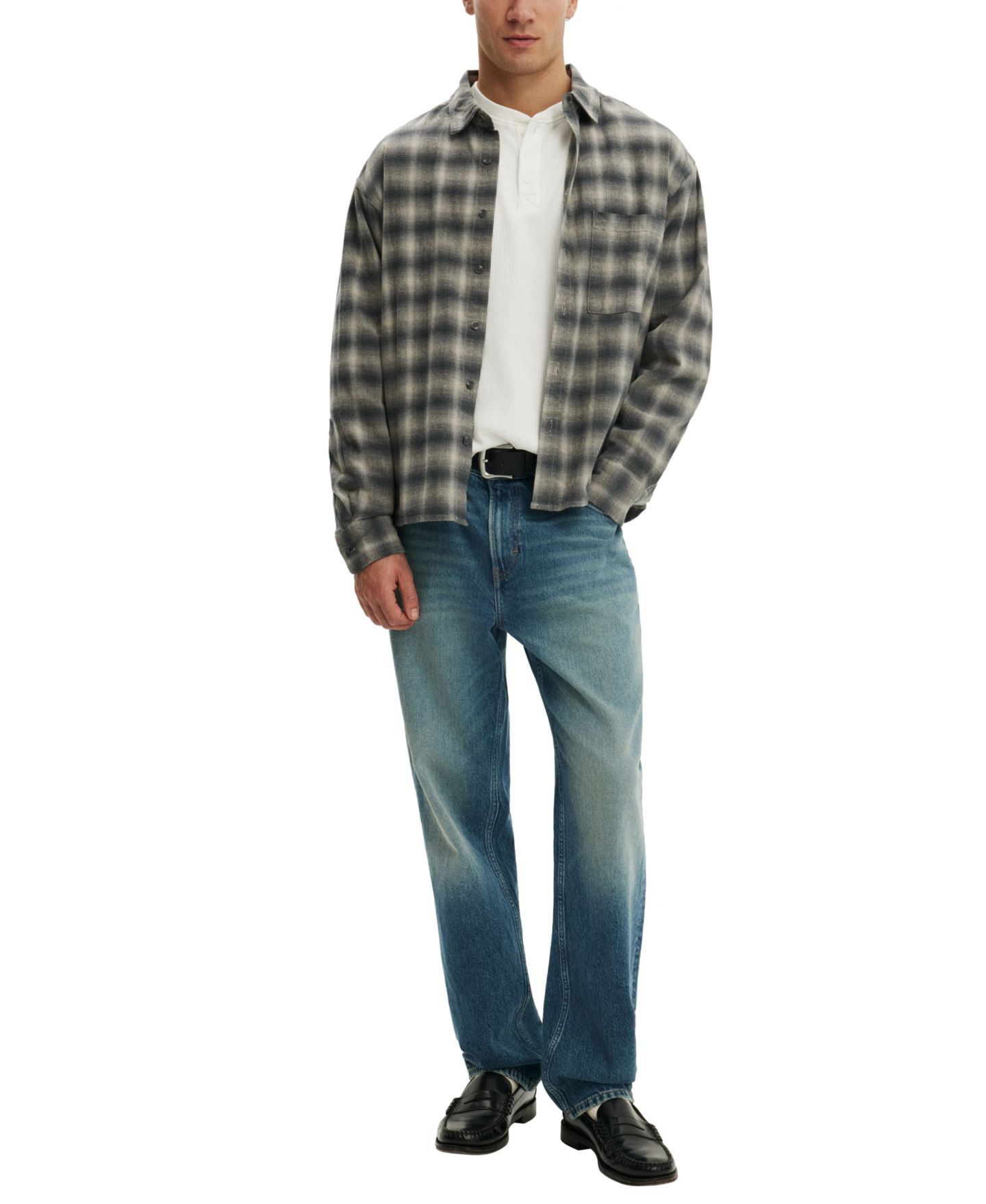Мужские джинсы COTTON ON Loose Straight Jean Relaxed-Fit, цвет: Синий — фото 2