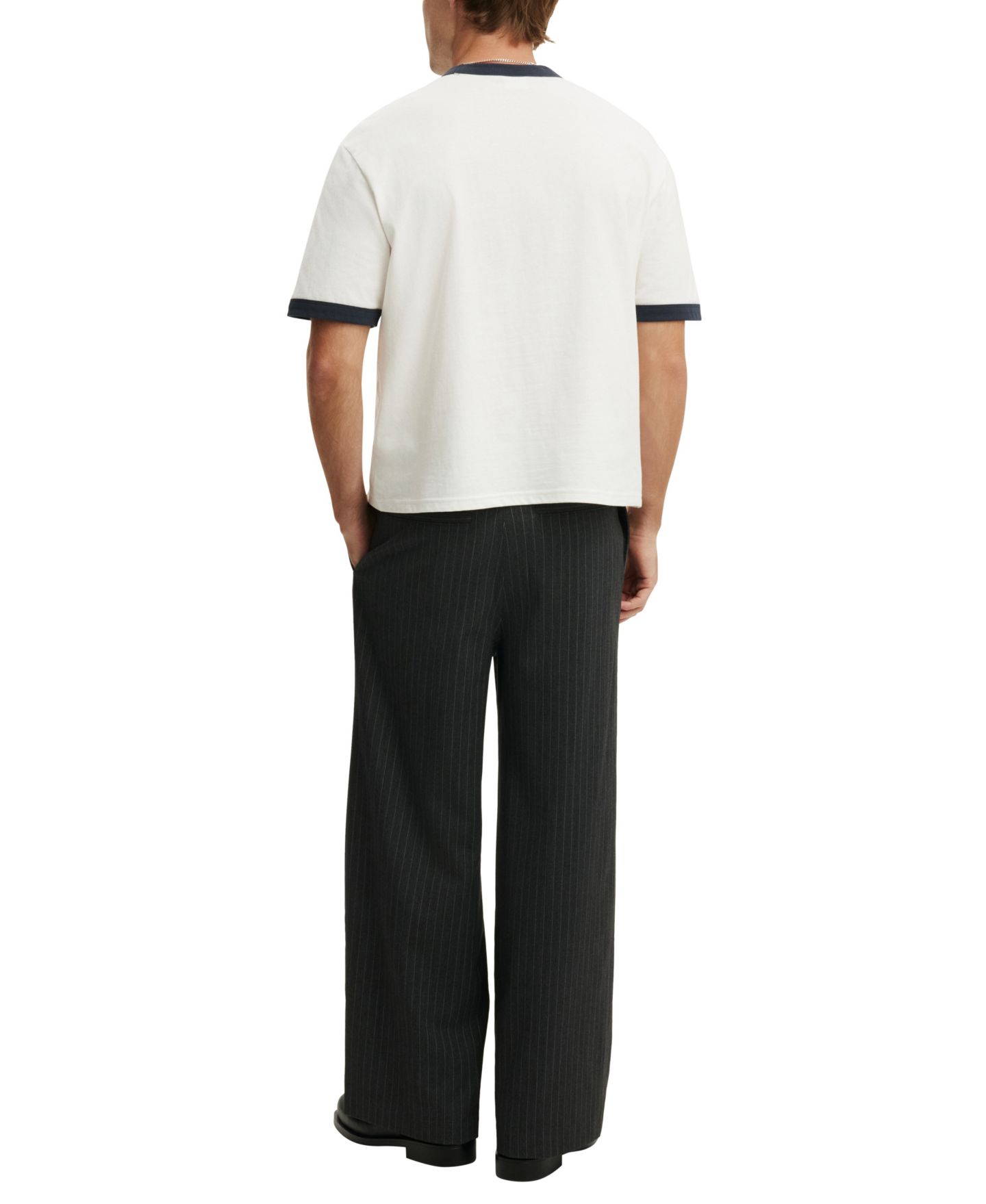 Мужские брюки Cotton On Super Baggy Pleated Wide-Leg, цвет: Тёмный угольный — фото 6