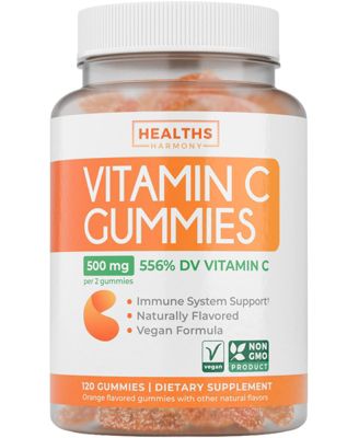 Vitamin C Gummies, Orange Flavor, 500 Milligram Vitamin C Per Serving, 120 Gummies