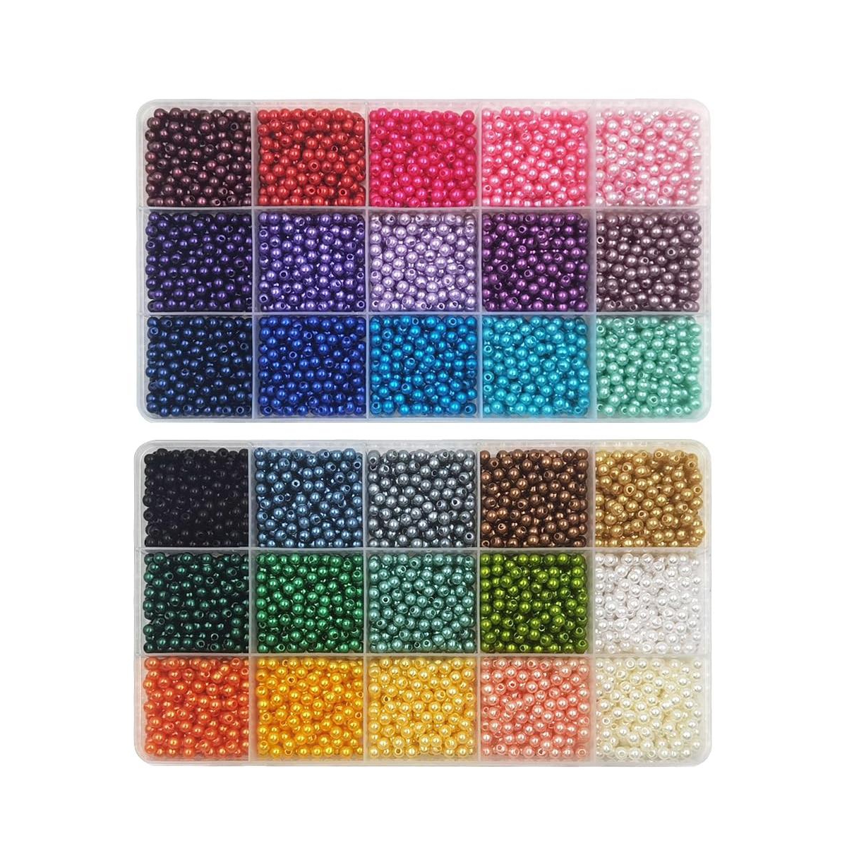 Aeelike 5400 Pieces 4mm Plastic Spacer Beads 30 Colors Storage Container Craft Supplies