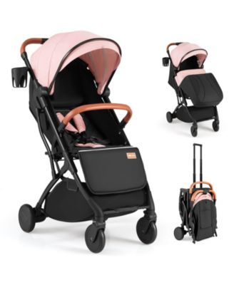 Lightweight Baby Stroller with One-Hand Folding, Extendable Canopy