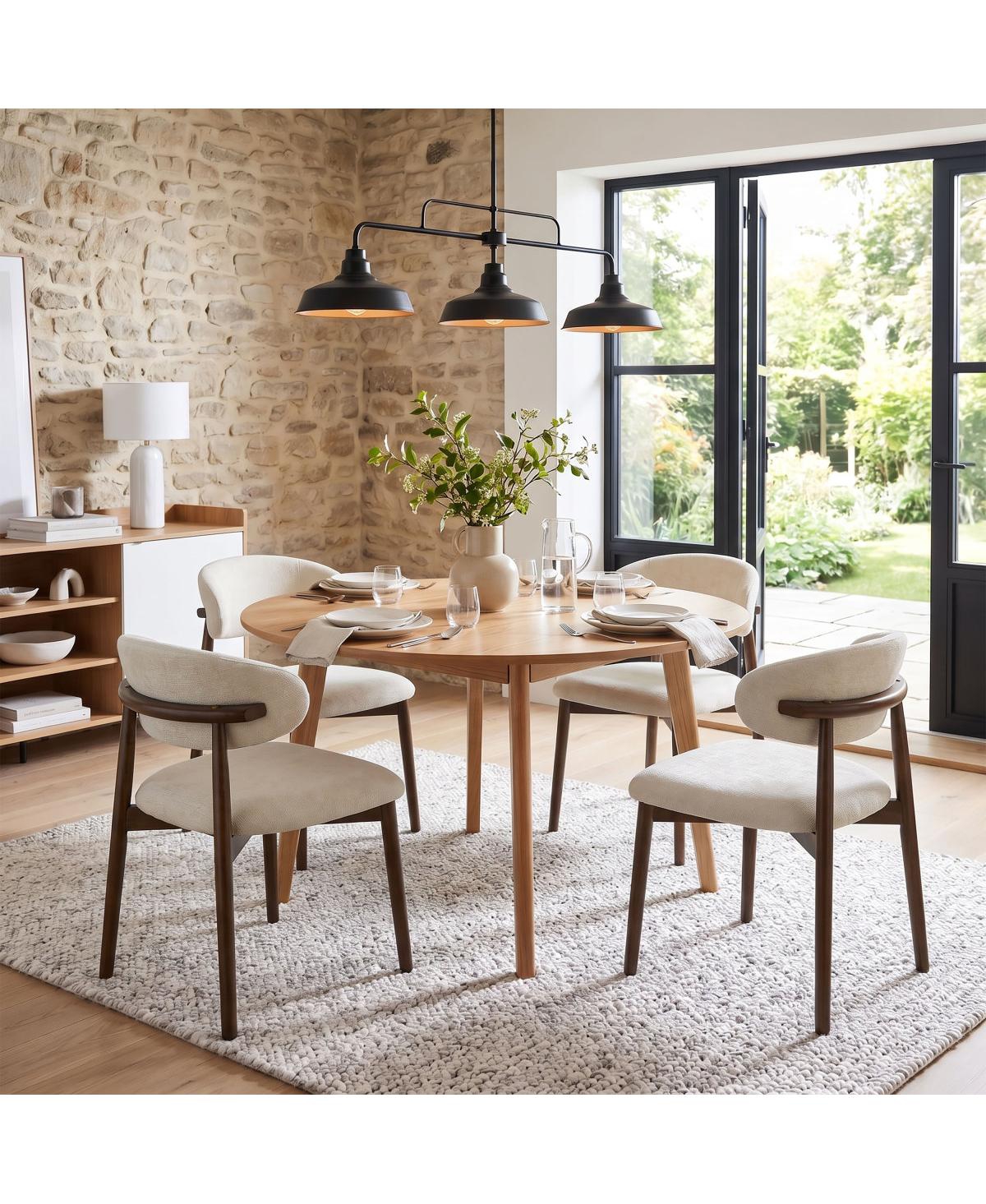 Streamdale Furniture Set of 4 Solid Wood Minimalist Farmhouse Dining Chairs